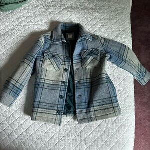 Gap kids Flannel Plaid Jacket - Blue and Gray